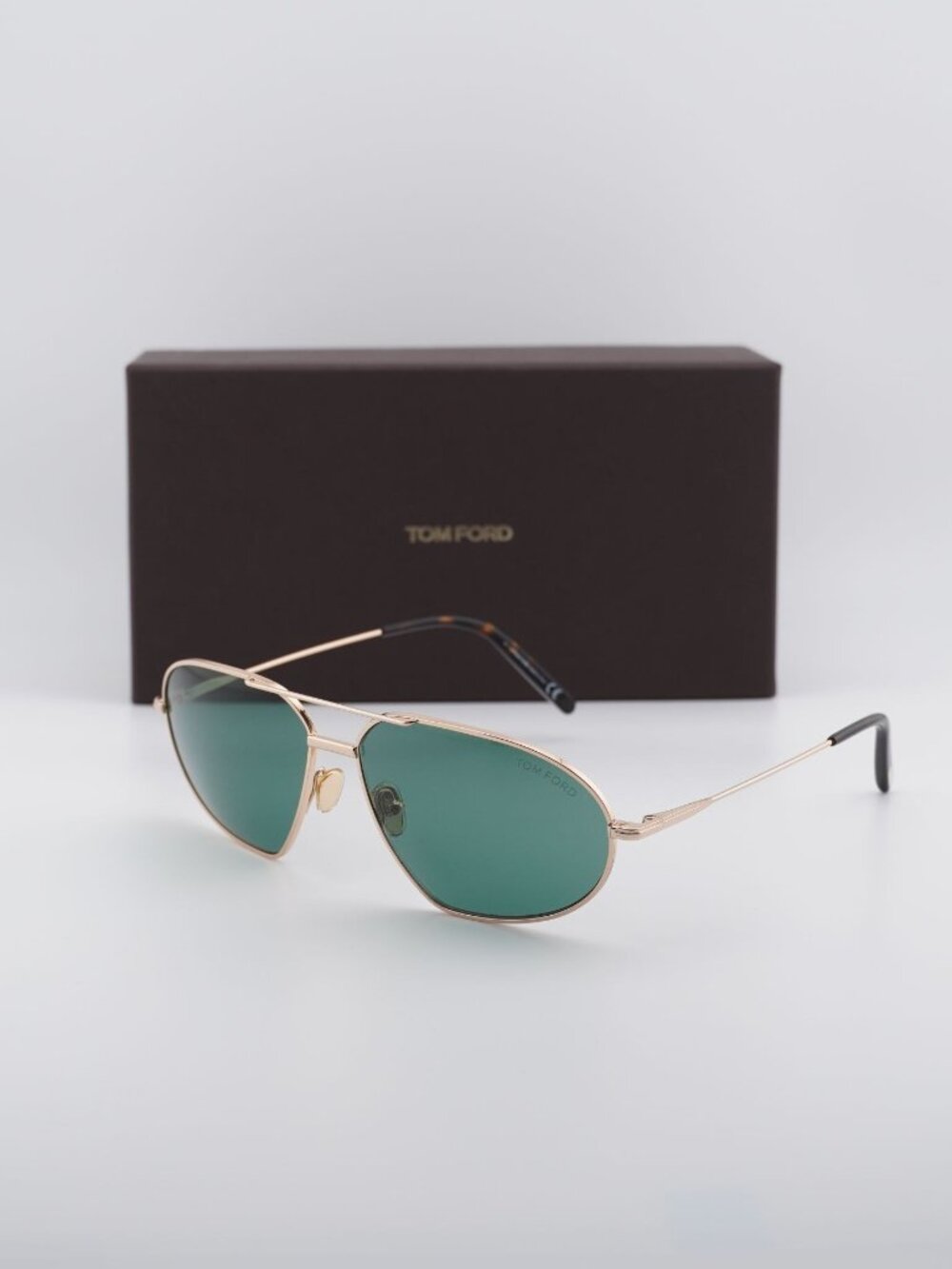 Tom Ford Bradford FT0771 28N Aviator Sunglasses - Gold / Green